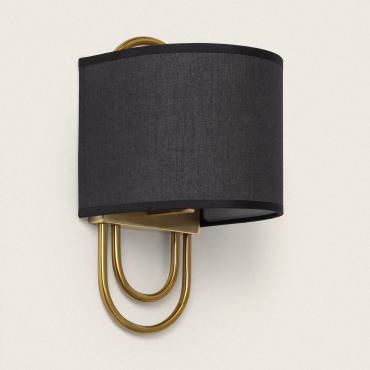 Olivia Metal & Cloth Wall Lamp - Black