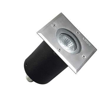 GU10 Gea Square Recessed Ground Spotlight IP67 LEDS-C4 55-9281-CA-37 - Silver