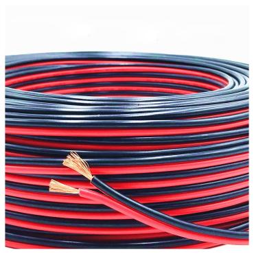 Flat Electrical Cable Hose 2x0.5mm² for Single Colour LED Strips - Black
