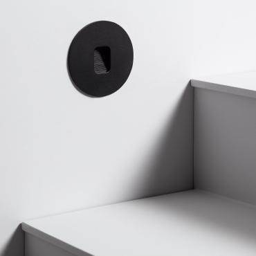 2W Grasset Round Aluminium LED Wall Spotlight in Black IP65 -