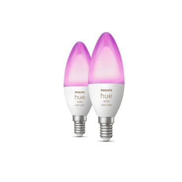 Pack of 2 E14 4W B39 470 lm Smart LED Bulbs PHILIPS Hue White -