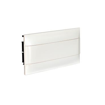 LEGRAND 137046 Practibox S Flush-mounted Box for Conventional Partition Walls 1x18 Modules Smooth Door - White
