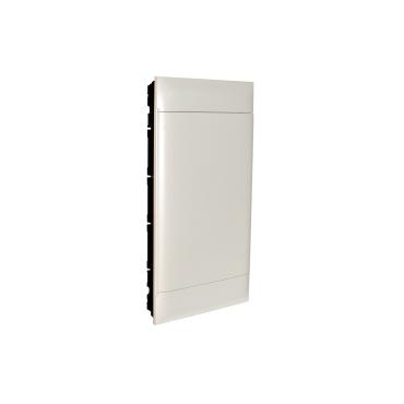 LEGRAND 137049 Practibox S Flush-mounted Box for Conventional Partition walls 4x18 Modules Smooth Door - White