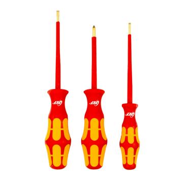 Set of 3 Insulated Flat Screwdrivers/Philips VDE 1000V GEF K3 - Red