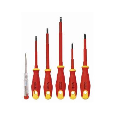 Set of 1000V Single Screwdrivers TOPEX - Red