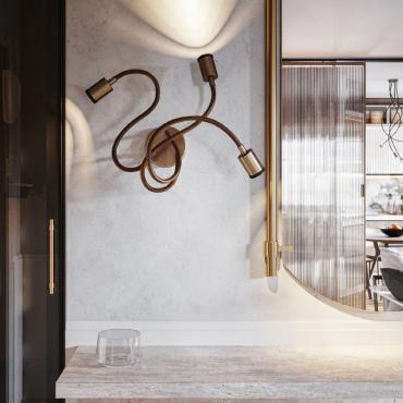 Mini Spotlight Metal LED Wall Lamp Creative-Cables SPM3FLGUOTS60OTSRZ24-L - Copper