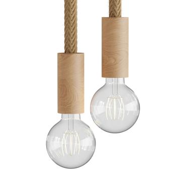Eiva Snake Outdoor Wooden Pendant Lamp IP65 Creative-Cables SPL012CLS24-20 - Natural