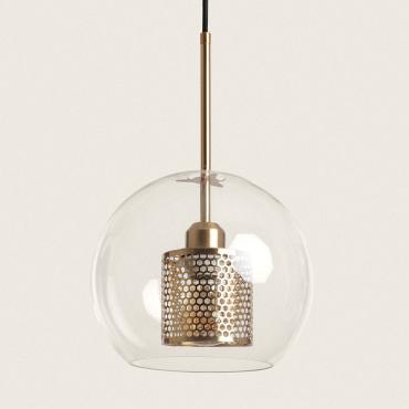 Julieta Metal & Glass Pendant Lamp - Gold