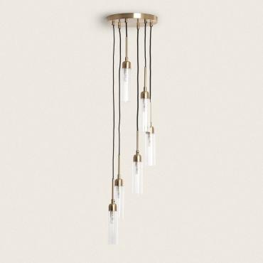 Iraide Metal & Glass Pendant Lamp - Gold