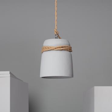 Dawan Cement & Rope Pendant Lamp - Graphite Grey
