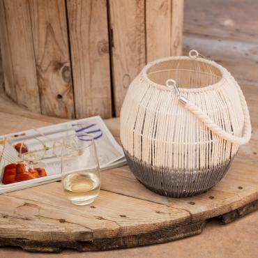 Mero Natural Rope Portable LED Table Lamp - Broken White