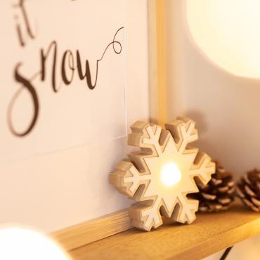 Snowflake LED Light with Battery - Natural
