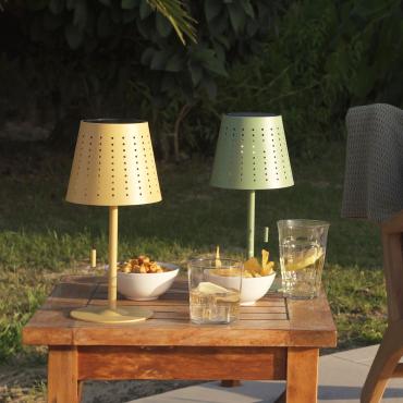 3W Banate Portable Outdoor Solar LED Table Lamp with USB Rechargeable Battery - Celadon Green