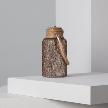 Firefly LED Glass Jar - Brown