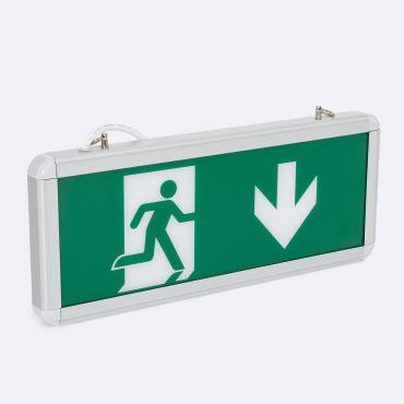 Permanent LED Emergency Pendant Light with Double Sided Safety Sign 60lm - 2 W
