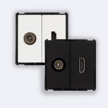 TV Male Socket + Modern HDMI - Black