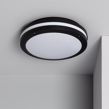 Corso Round Aluminium Outdoor LED Surface Panel Ø300 mm IP54 - Black