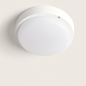 White Round 25W Hublot Outdoor LED Surface Panel with motion Detector IP65 Ø175 mm - 6500K