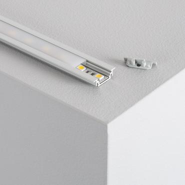 1m Recessed Aluminium Profile for LED strips up to 10 mm - Translucent Lid
