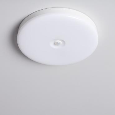 18W No Flicker LED Surface Panel with PIR Motion Sensor & Twilight Sensor Ø290 mm - White