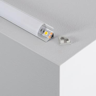 2m Aluminium Round Corner Profile for LED Strips up to 10 mm - Translucent Lid