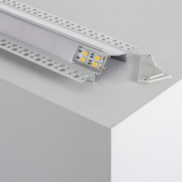 Recessed Aluminium Profile for Plasterboard with Continuous Cover for LED Strip up to 20mm - Several options