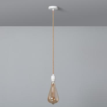 Lamp Holder for Pendant Lamp with Natural White Textile Cable - Natural