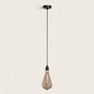 Pendant Lamp holder with PVC Cable for Outdoors - Black