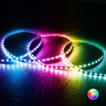 5m 12V DC SMD5050 RGB LED Strip 60LED/m 10mm Wide Cut at Every 5cm IP20 - RGB