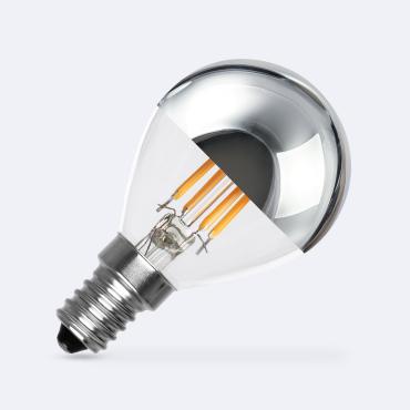 4W E14 G45 Chrome Reflect Filament LED Bulb 400lm - No Flicker