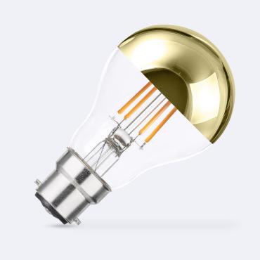 6W B22 A60 Gold Reflect LED Filament Bulb 600lm - No Flicker