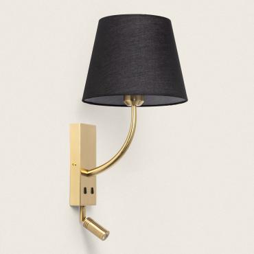 Lampada da Parete con Luce di Lettura 2.5W Metallo Gold-Teylo Conne M