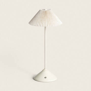 Lampada da Tavolo LED 3W Portatile Metallo con Batteria USB Ricaricabile Denwa Beige