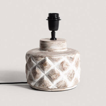Base per Lampada da Tavolo Legno Divya ILUZZIA Bianco