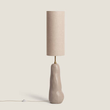Lampada da Tavolo Ceramica e Tessuto Bryony Nero
