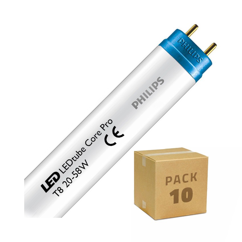 Pack Tubo LED 150 cm T8 Connessione Unilaterale 20W 110lm/W PHILIPS CorePro (10 Qtà)