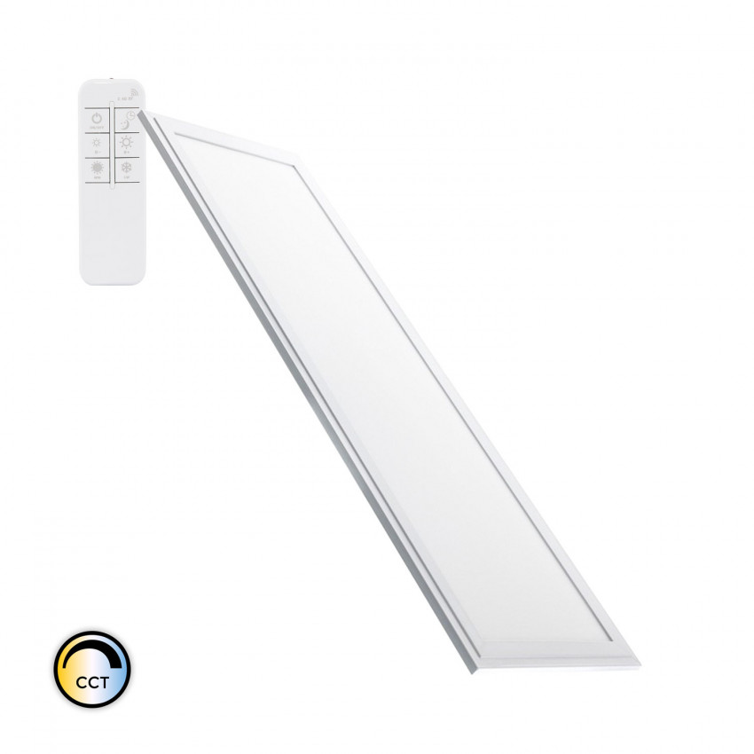 Pannello LED 120x30cm 40W 3600lm Regolabile Slim CCT Selezionabile con Telecomando