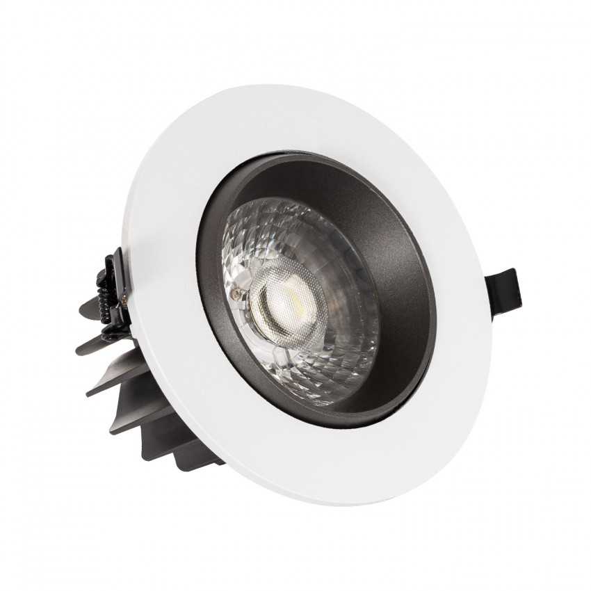 Faretto Downlight LED 18W COB Orientabile 360º Circolare Design Grigio Foro Ø120mm 