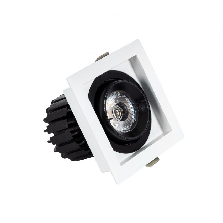 Faretto Downlight LED 7W COB Orientabile 360º Quadrato Foro 82x82mm CRI90 Expert Color No Flicker 
