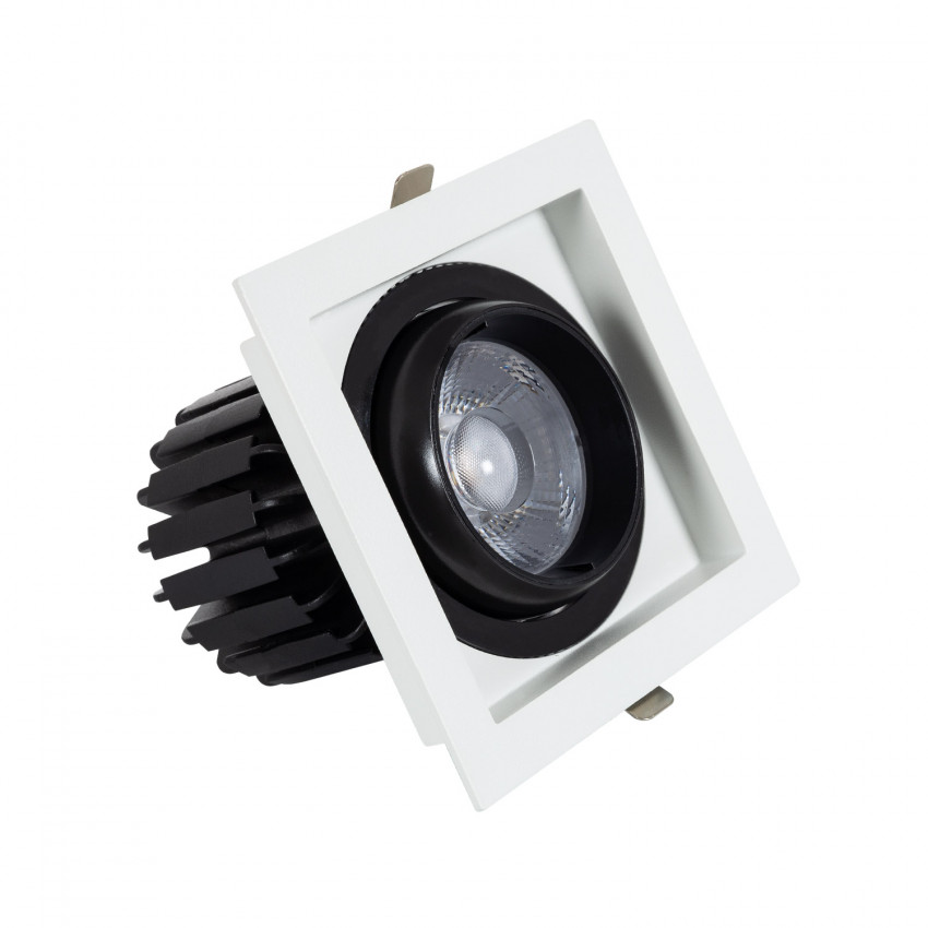Faretto Downlight LED 18W COB Orientabile 360º Quadrato Foro 125x125mm CRI90 Expert Color No Flicker 