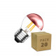 Caja de 20 Bombillas LED E27 Regulable Filamento Copper Reflect Small Classic G45 4W Blanco Cálido