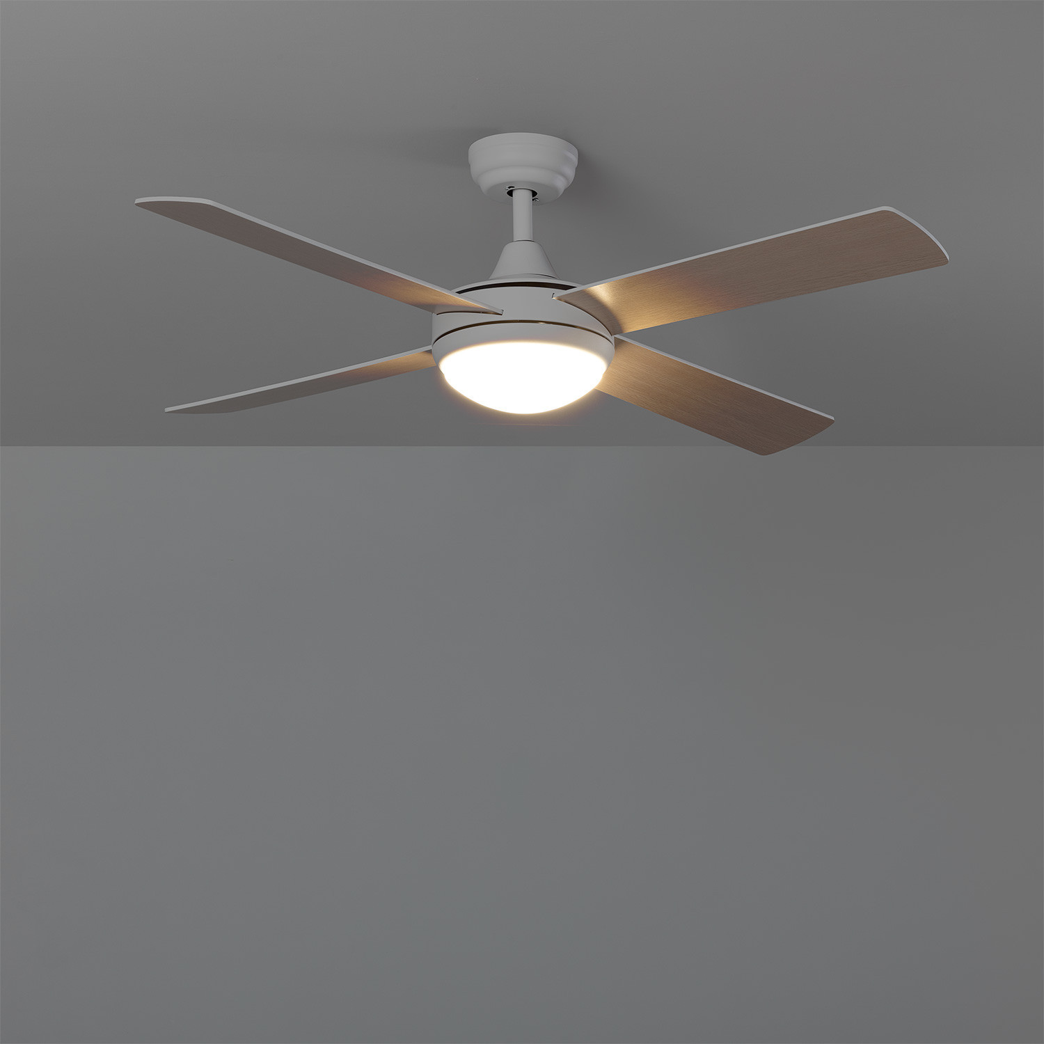 Ventilatore LED da Soffitto Esterni Mersin Bianco Legno 132cm Motore DC -  Ledkia