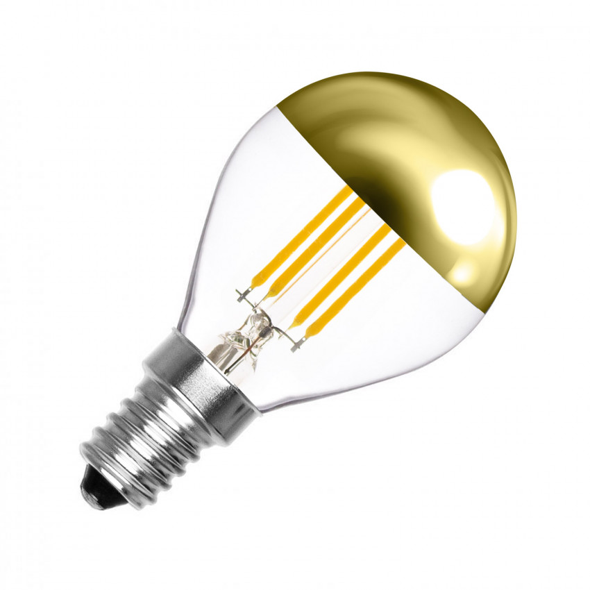Lampadina LED E14 G45 Regolabile Filamento Gold Reflect 4W