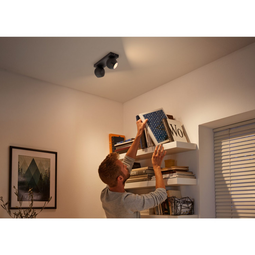 Lámpara de Techo White Ambiance Dos Focos GU10 PHILIPS Hue Buckram