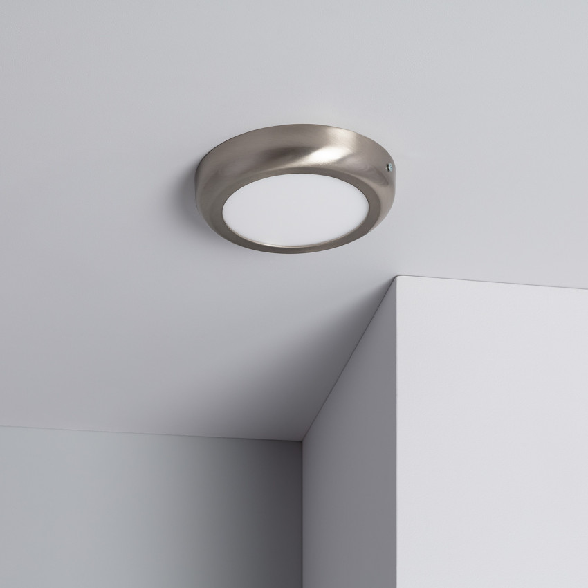 Plafoniera LED 12W Circolare Metallo Ø175 mm Design Argento