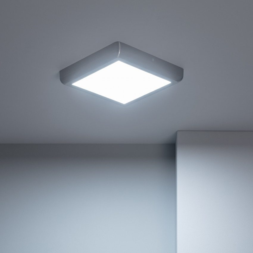 Plafoniera LED Quadrata Silver Design 18W