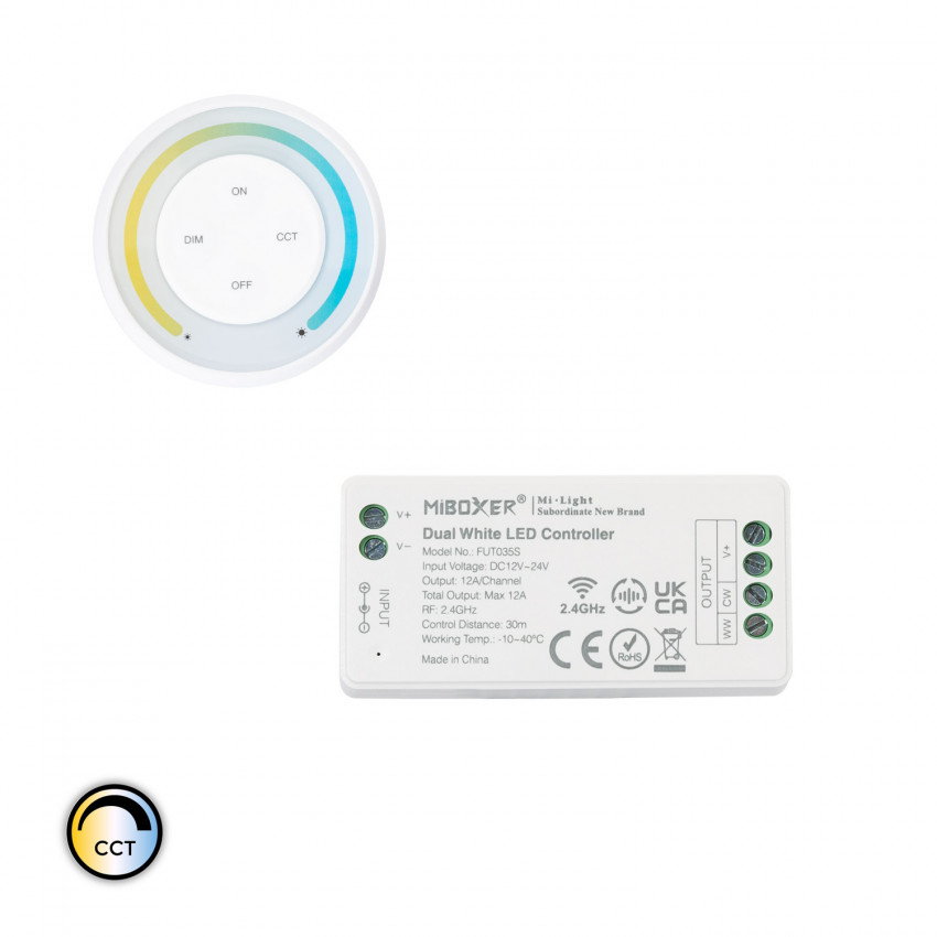 Controller Regolatore CCT 12/24V DC + Telecomando RF Sunrise MiBoxer
