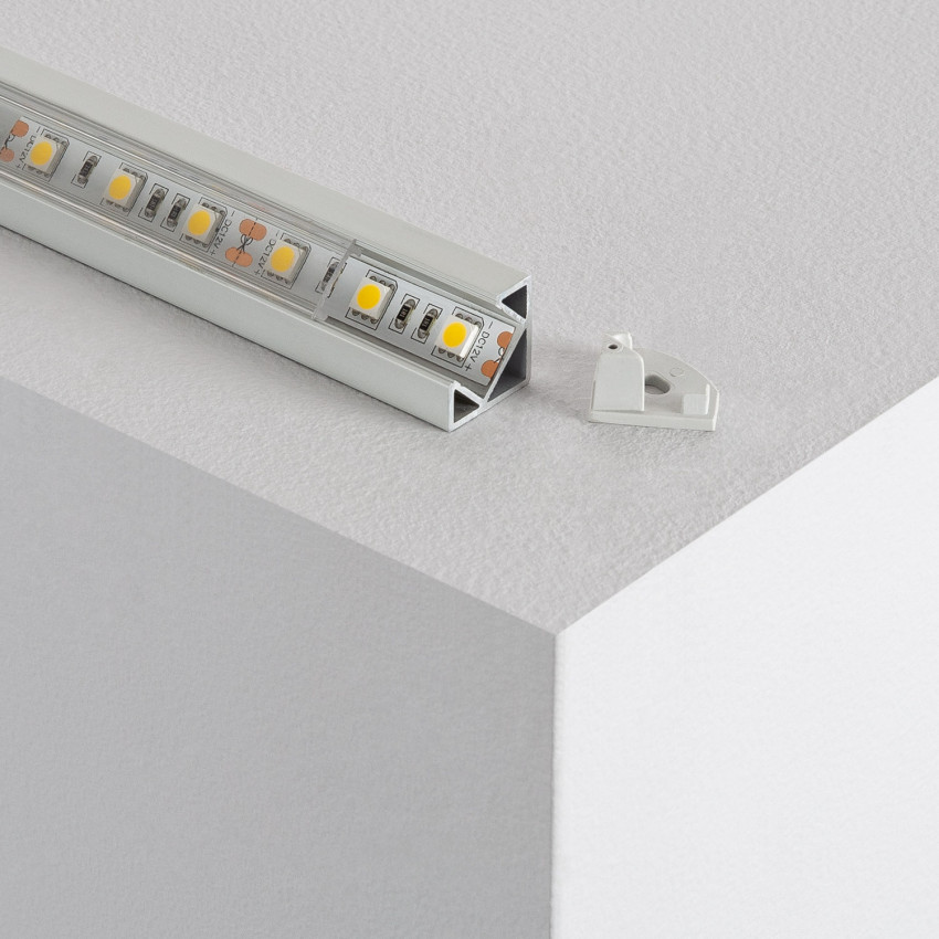 Profilo in Alluminio Piano per Angoli 1m Striscia LED fino a 10 mm