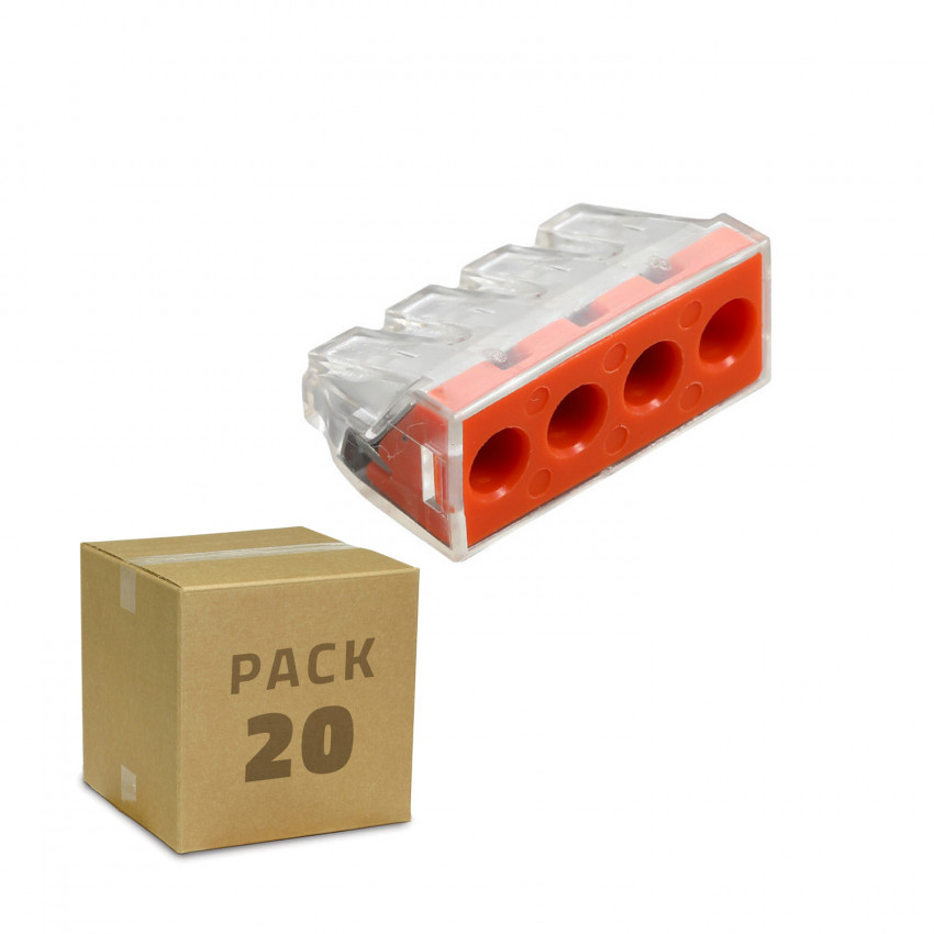 Pack da 20 Connettori rapidi 4 ingressi 2,5-6,0 mm²