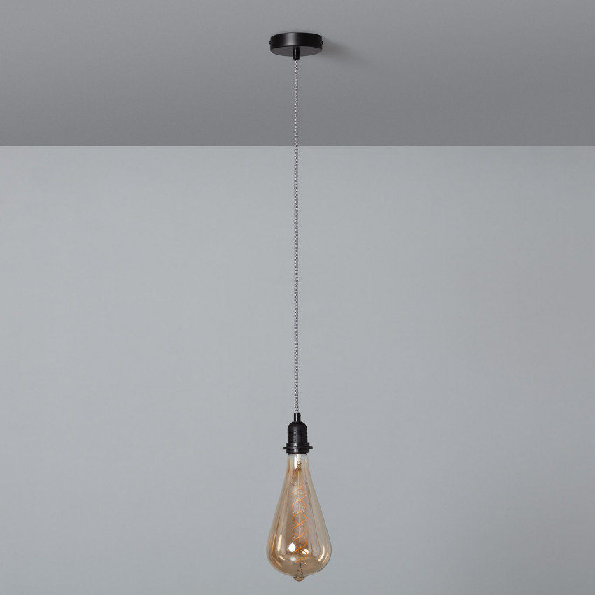 [*] Cable Textil Eléctrico para Lámparas Colgantes Sari-Acacia-Kero Blanco y Negro